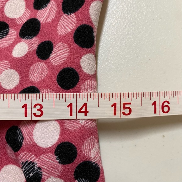 Midi Dress Womens 4 Pink Polka Dot Fit N Flare Retro Coquette Secretary Preppy - Picture 10 of 12